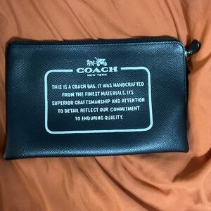 Coach Black Leather Toiletry Bag
